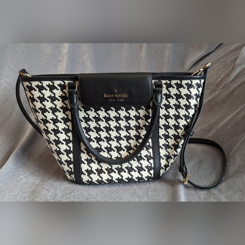 Kate Spade woven houndstooth crossbody bag